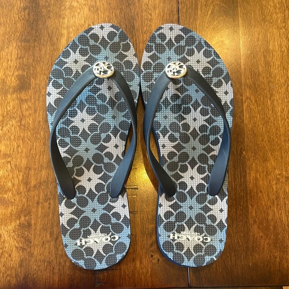 Coach Alessa Women's Patterned Blue Sandals